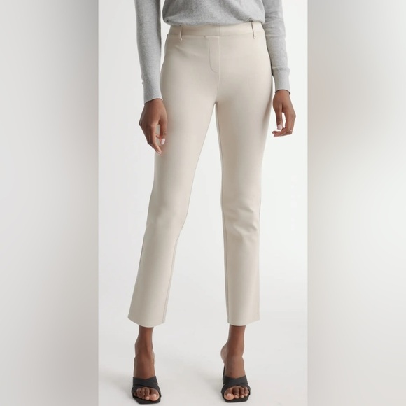NWT Quince Ultra-Stretch Ponte Straight Leg Pants in Ecru Size Small 26” inseam - Picture 2 of 9